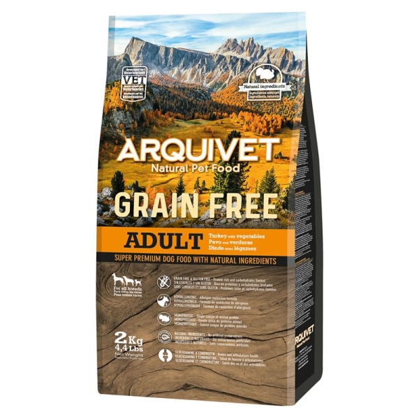 Arquivet-Pienso para perros-Grain Free-Adult-Pavo-2 kg 