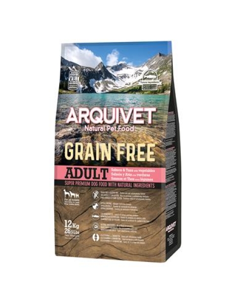 Arquivet-Pienso para perros-Grain Free-Adult-Salmón y atún-12 kg 